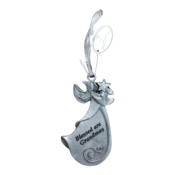 "Blessed are Grandmas" Pewter Female Angel Ornament Key Chain Charm Zipper Pull - Picture 1 of 7